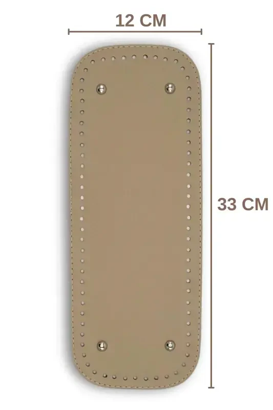 Uzun Çanta Tabanı Suni Deri 12cmx33cm-Açık Vizon - SENSY