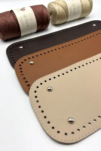 Uzun Çanta Tabanı Suni Deri 12cmx33cm Haki-Haki - 6