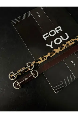 Uzun Gümüş Tokalı Ince Kadın Kemeri, Ceket Kemeri, Gömlek Kemeri, Elbise Kemeri-Bordo - 3