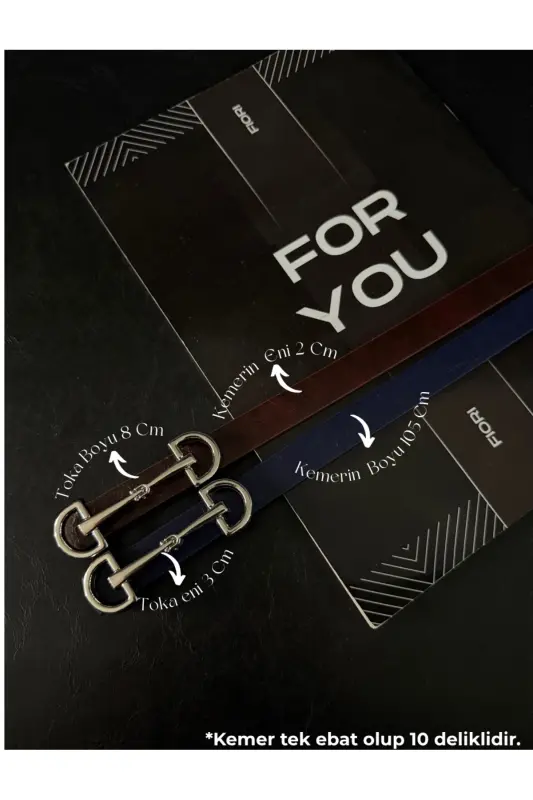 Uzun Gümüş Tokalı Ince Kadın Kemeri, Ceket Kemeri, Gömlek Kemeri, Elbise Kemeri-Bordo - 1