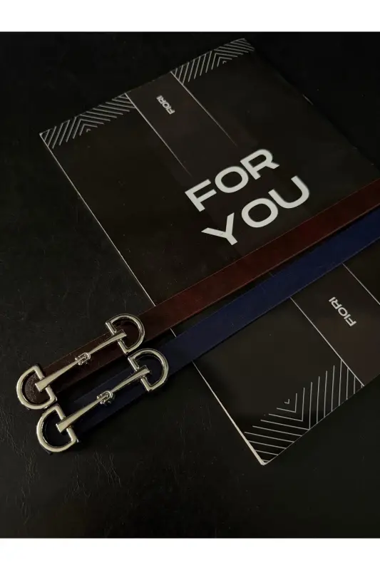 Uzun Gümüş Tokalı Ince Kadın Kemeri, Ceket Kemeri, Gömlek Kemeri, Elbise Kemeri-Bordo - 2