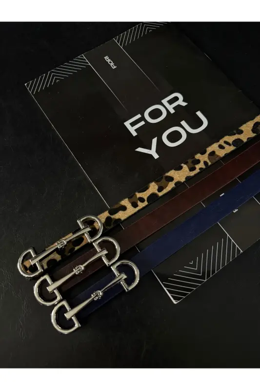 Uzun Gümüş Tokalı Ince Kadın Kemeri, Ceket Kemeri, Gömlek Kemeri, Elbise Kemeri-Bordo - 2