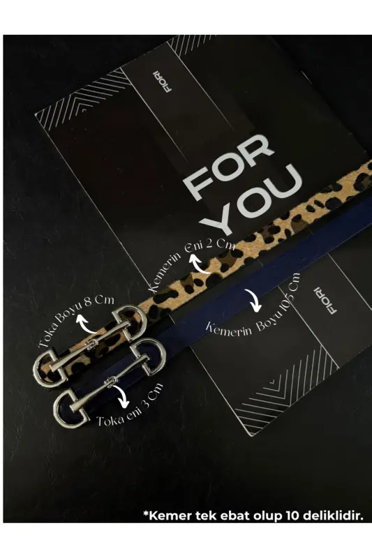 Uzun Gümüş Tokalı Ince Kadın Kemeri, Ceket Kemeri, Gömlek Kemeri, Elbise Kemeri-Lacivert - 1