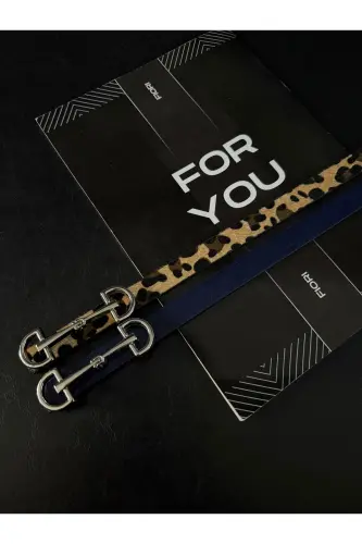 Uzun Gümüş Tokalı Ince Kadın Kemeri, Ceket Kemeri, Gömlek Kemeri, Elbise Kemeri-Lacivert - FIORI (1)