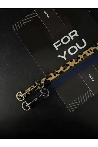 Uzun Gümüş Tokalı Ince Kadın Kemeri, Ceket Kemeri, Gömlek Kemeri, Elbise Kemeri-Lacivert - 4