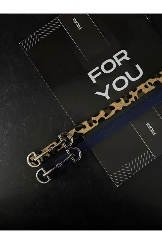 Uzun Gümüş Tokalı Ince Kadın Kemeri, Ceket Kemeri, Gömlek Kemeri, Elbise Kemeri-Lacivert - 4