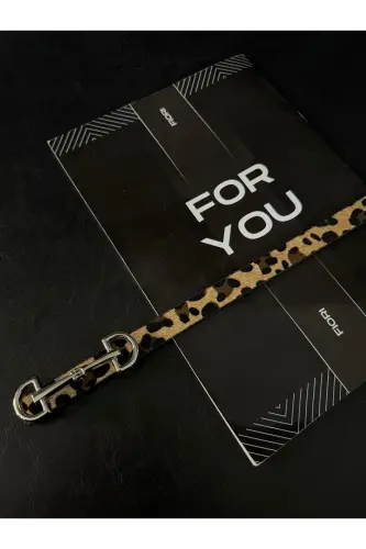 Uzun Gümüş Tokalı Ince Kadın Kemeri, Ceket Kemeri, Gömlek Kemeri, Elbise Kemeri-Leopar - FIORI (1)