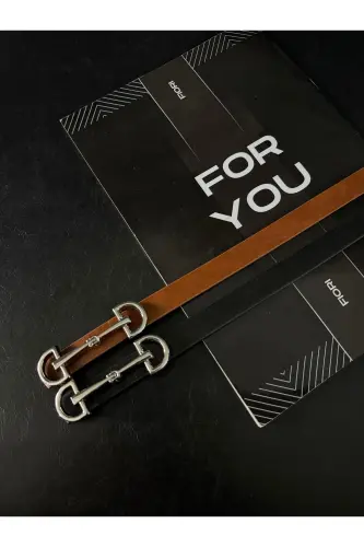 Uzun Gümüş Tokalı Ince Kadın Kemeri, Ceket Kemeri, Gömlek Kemeri, Elbise Kemeri-Siyah - 3