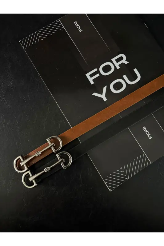 Uzun Gümüş Tokalı Ince Kadın Kemeri, Ceket Kemeri, Gömlek Kemeri, Elbise Kemeri-Siyah - 4