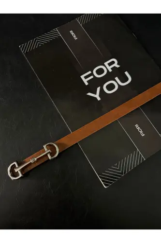 Uzun Gümüş Tokalı Ince Kadın Kemeri, Ceket Kemeri, Gömlek Kemeri, Elbise Kemeri-Taba - 3