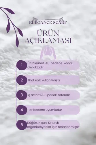 Uzun kamonli yumshoq to'qimali mo'yna etol kelin Bolero oqish rang - 7