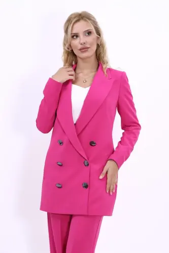 Uzun klassik blazer pidjak - fuksiya - fuksiya - 1