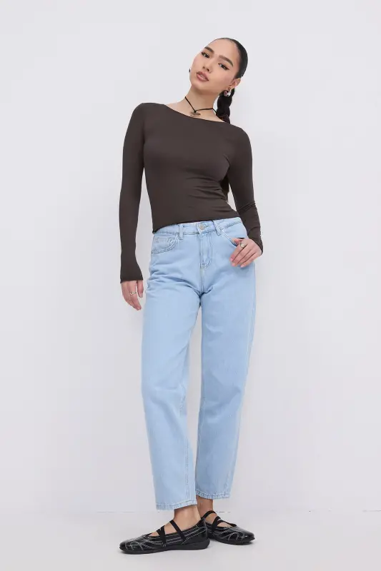 Uzun Kollu Basic Bluz B1605-S4-Z.Kahve - 6