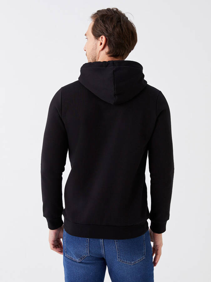 Uzun Kollu Baskılı Erkek Hoodie - 5