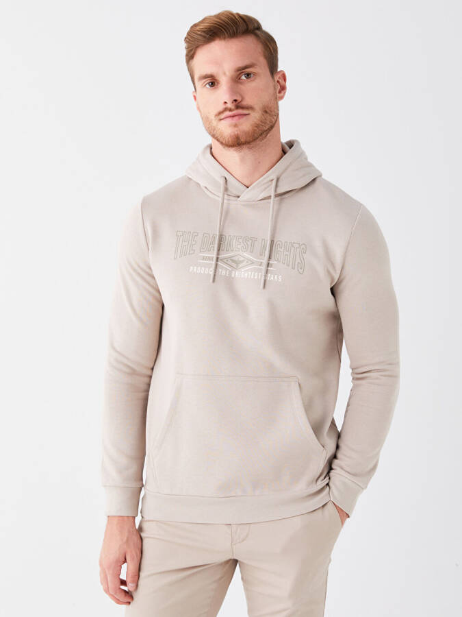 Uzun Kollu Baskılı Erkek Hoodie - 17