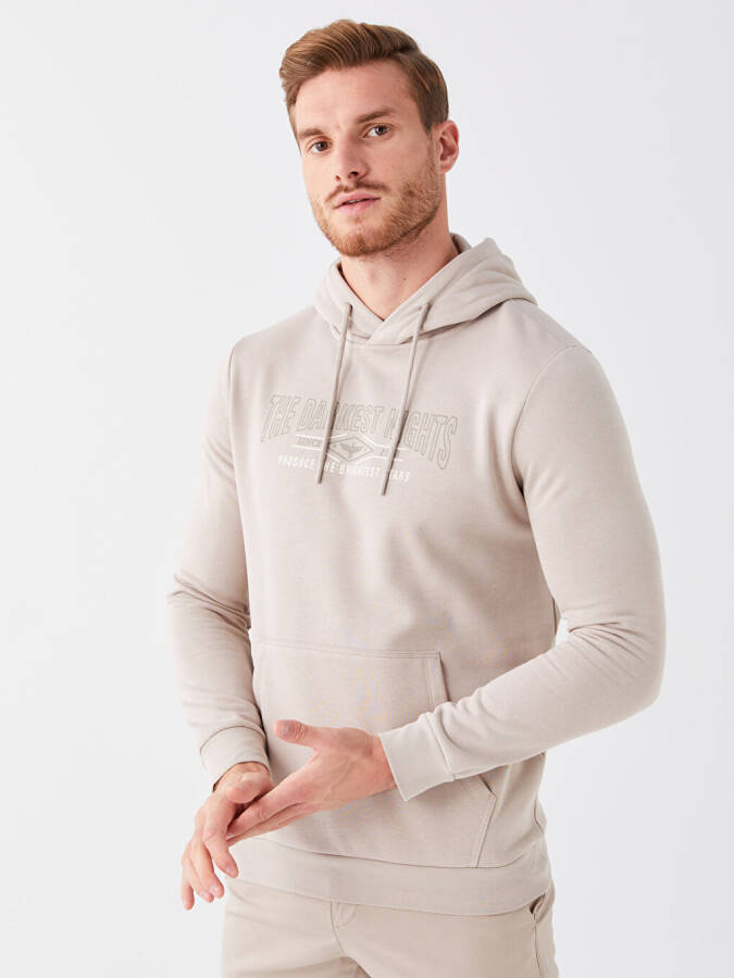 Uzun Kollu Baskılı Erkek Hoodie - 26