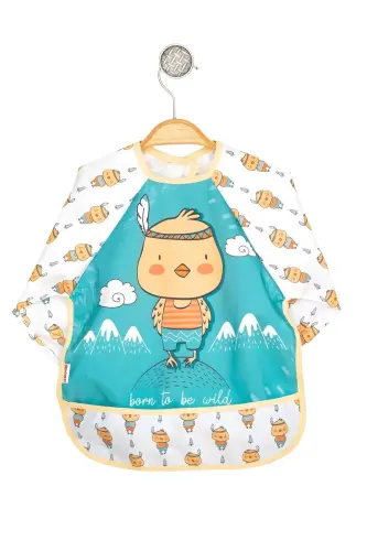 Uzun Kollu Bebek Mama Önlüğü Sıvı Geçirmez 06-24 Ay (civcivli) - 1