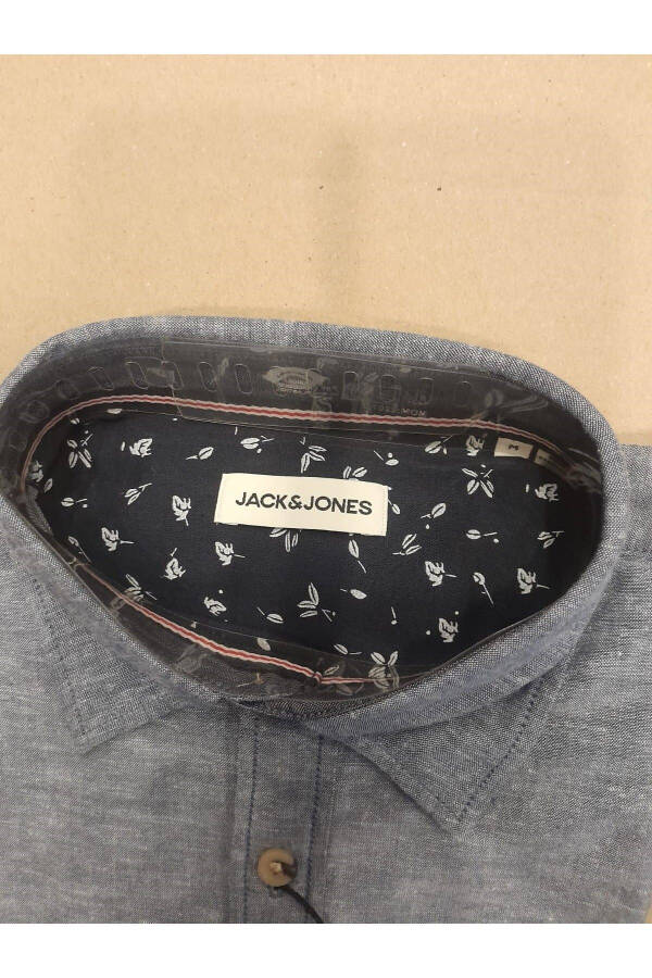 JJLINEN BLEND DETAIL SHIRT LS-Faded Denim - 2