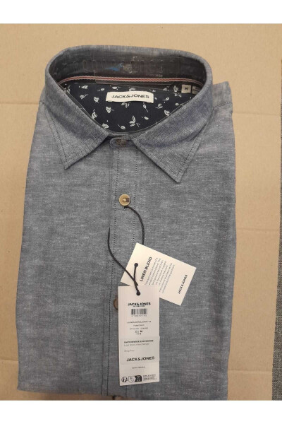 JJLINEN BLEND DETAIL SHIRT LS-Faded Denim - 3