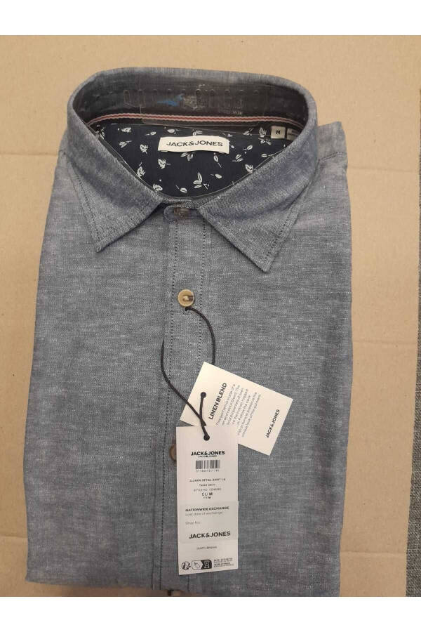 JJLINEN BLEND DETAIL SHIRT LS-Faded Denim - 3