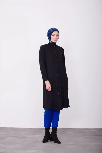 Uzun Kollu Logolu Tunik 23kh411 Siyah - 2