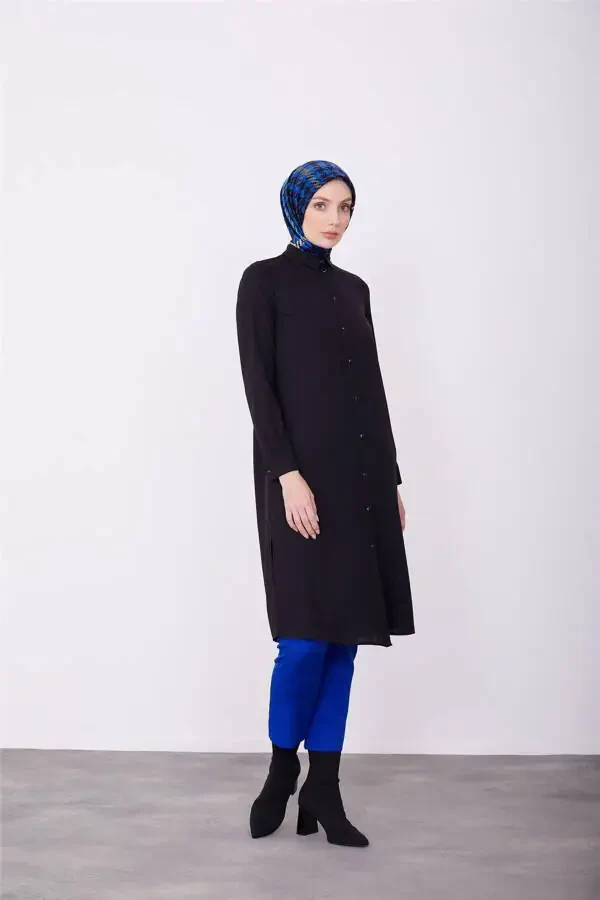 Uzun Kollu Logolu Tunik 23kh411 Siyah - 3
