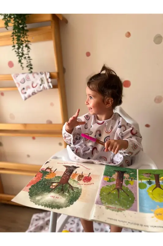 Su Geçirmez Uzun Kollu Bebek Mama Önlüğü – Kolay Temizlenebilir, Leke Tutmaz, 6-24 Ay - 5