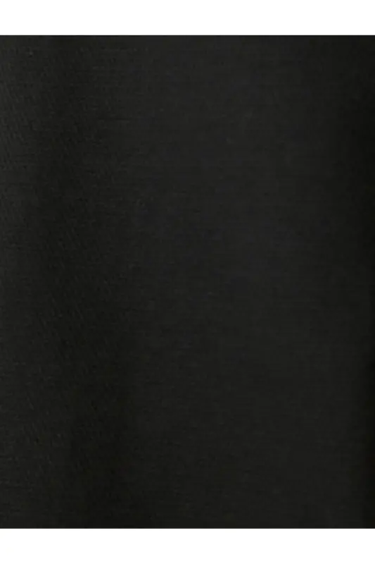 Uzun Kollu Pamuk Karışımlı Yarım İtalyan Yaka Slim Fit Gömlek - Siyah - 6