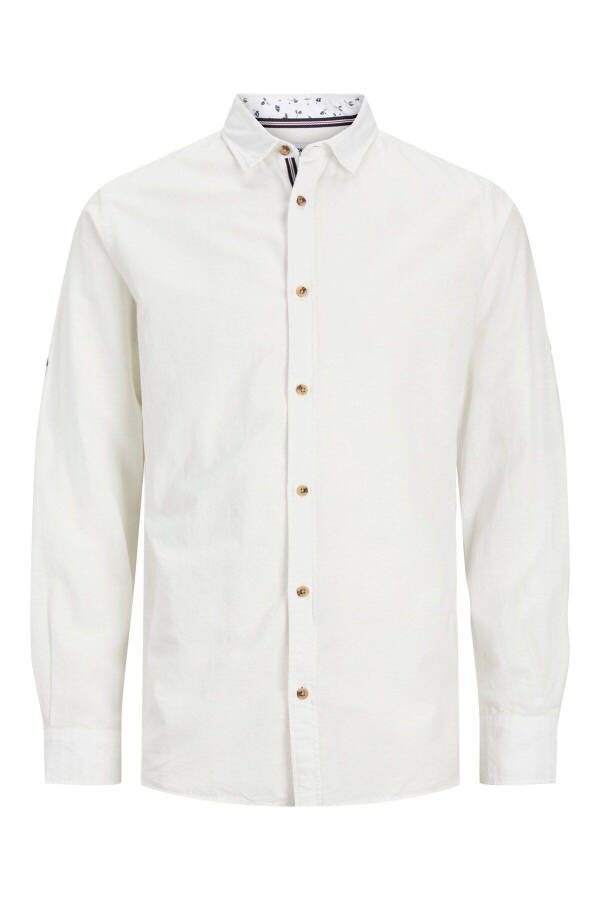 JJLINEN BLEND DETAIL SHIRT LS-White - 1