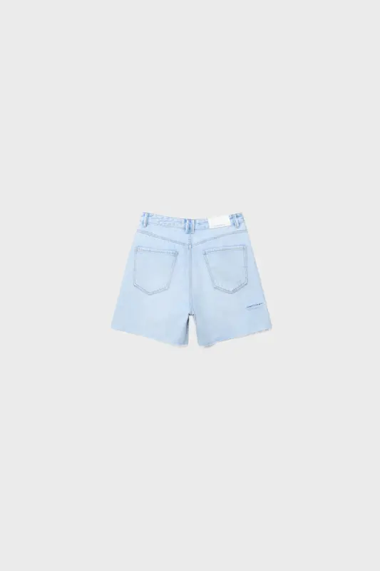 Uzun denim şort - Orta açık mavi denim - 6