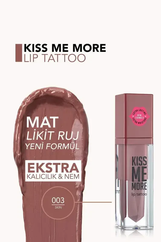 Uzun Süre Kalıcı Mat Ruj - Kiss Me More-003 Skin-8682536040648-003 SKIN - 4