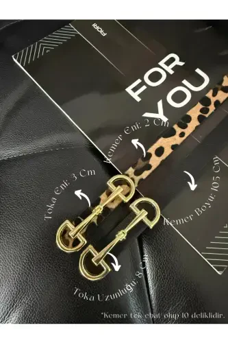 Uzun tilla qisqichli ingichka leopard ayollar kamari, kurtka kamari, ko'ylak kamari, ko'ylak kamari - qora - 4