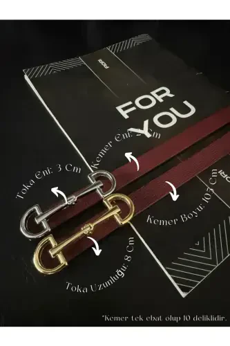 Uzun tilla tokali ingichka ayollar kamari, kurtka kamari, ko'ylak kamari, ko'ylak kamari-bordo - 4