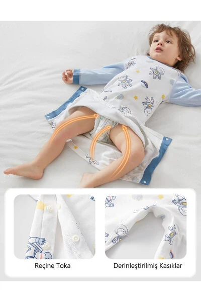 Uzun yengli chaqaloq/bola tulum-pijamasi-salopet, 100% organik paxta, to'rt fasl, 3-4 yosh - 4