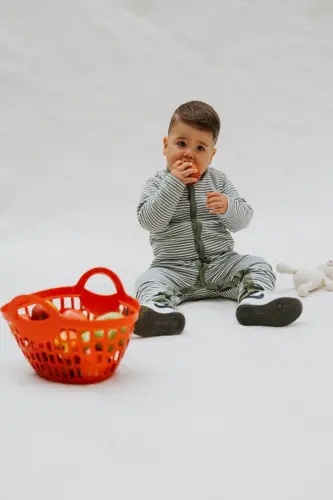 Uzun yengli kombinezon chaqaloq bosma organik paxta-yashil - MOLICA BABY (1)