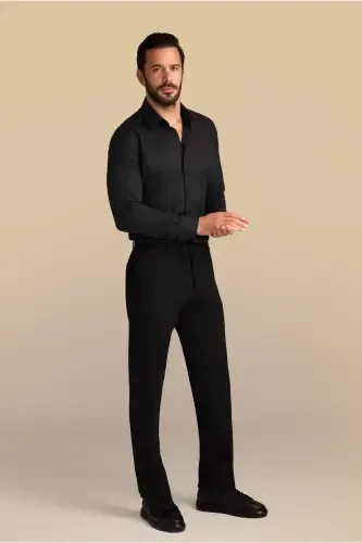 Uzun Yengli Slim Fit Tor To'qima Non Iron Temir Qilmaslik Kerak Bo'lgan Paxta Ko'ylak - 1