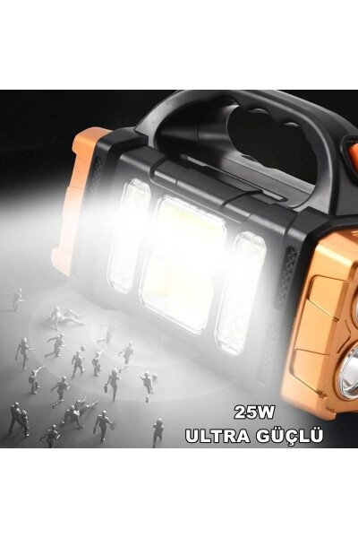 V-2678 Long Range Solar Powered 25w Powerbank Usb Output 4 Mode Ultra Powerful Led Rechargeable Flashlight - 6