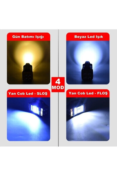 V-2678 Uzoq Masofali Quyosh Paneli bilan 25w Powerbank Usb Chiqishi 4 Rejimli Ultra Kuchli Ledli Zaryadlanadigan Chiroq - 3