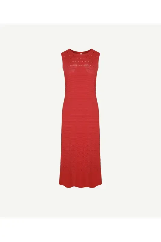 V bo'yinli tizza uzunligidagi triko ko'ylak - 5