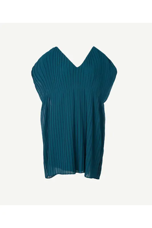 V-Neck Dress-PETROL - 3