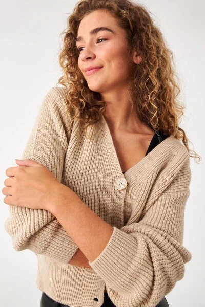 V-Neck Knit Cardigan H3060-b4c1 - ADDAX (1)