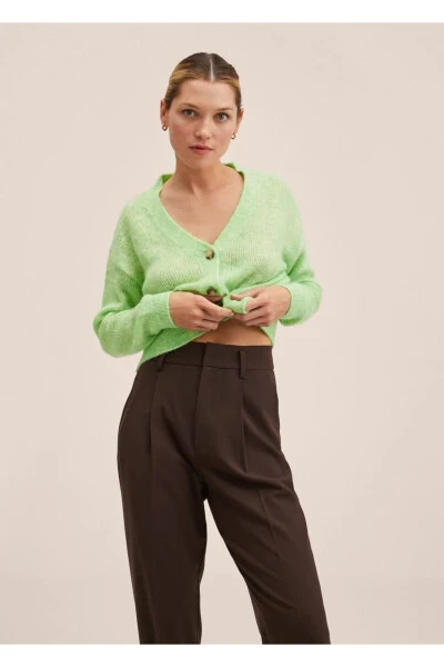 V-Neck Knitted Cardigan - MANGO