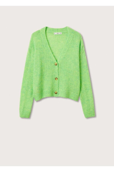 V-Neck Knitted Cardigan - 3