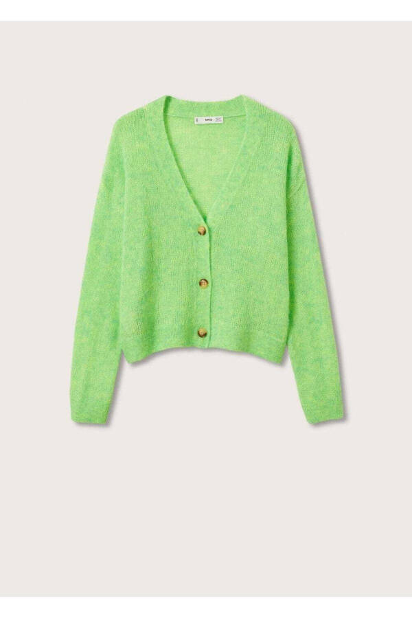 V-Neck Knitted Cardigan - 3