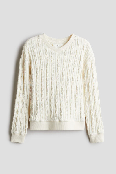 V-neck knitted sweater with braids - 3