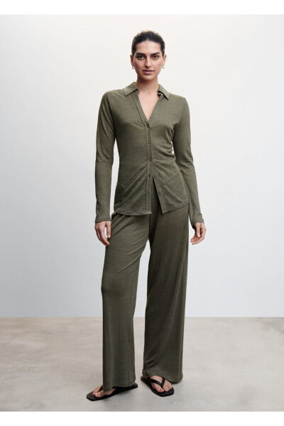 V-Neck Linen Shirt - 2