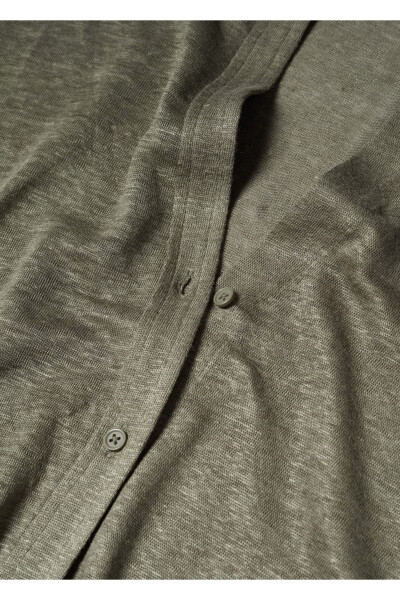 V-Neck Linen Shirt - 6