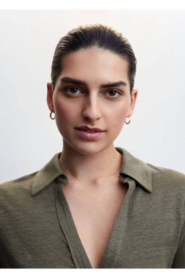 V-Neck Linen Shirt - 7