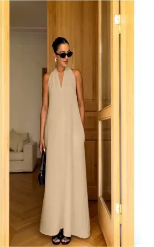 V-Neck Parachute Dress - BÜYÜKBEDENIZ (1)