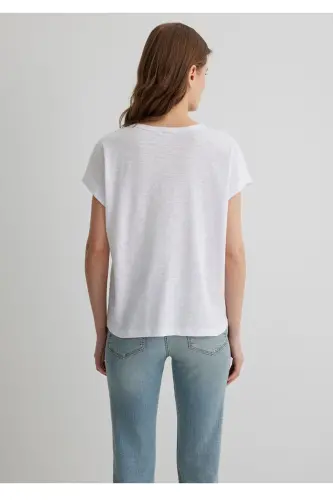 V-neck regular fit 100% cotton basic t-shirt - 3